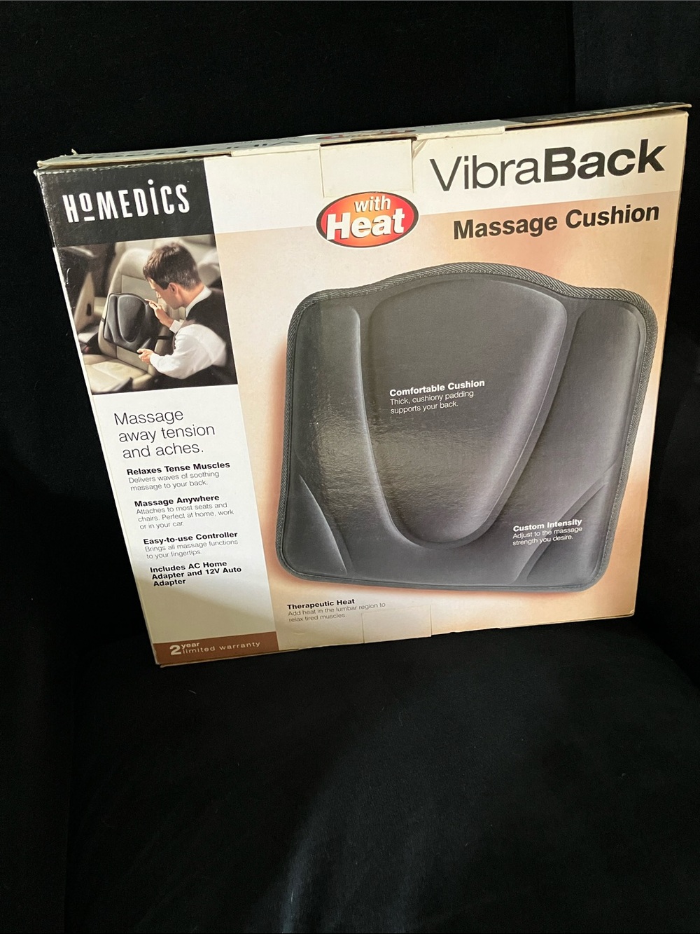 Homedics VibraBack Massage Cushion in Gray and Beige